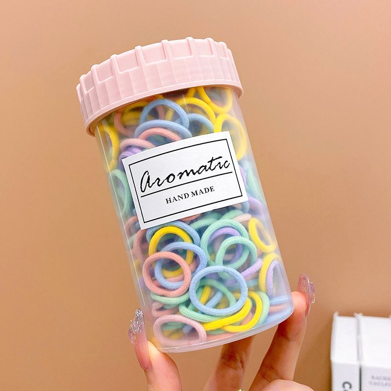彩色小號拇指髮圈寶寶橡皮筋頭飾(12#春天色簡約款100個)