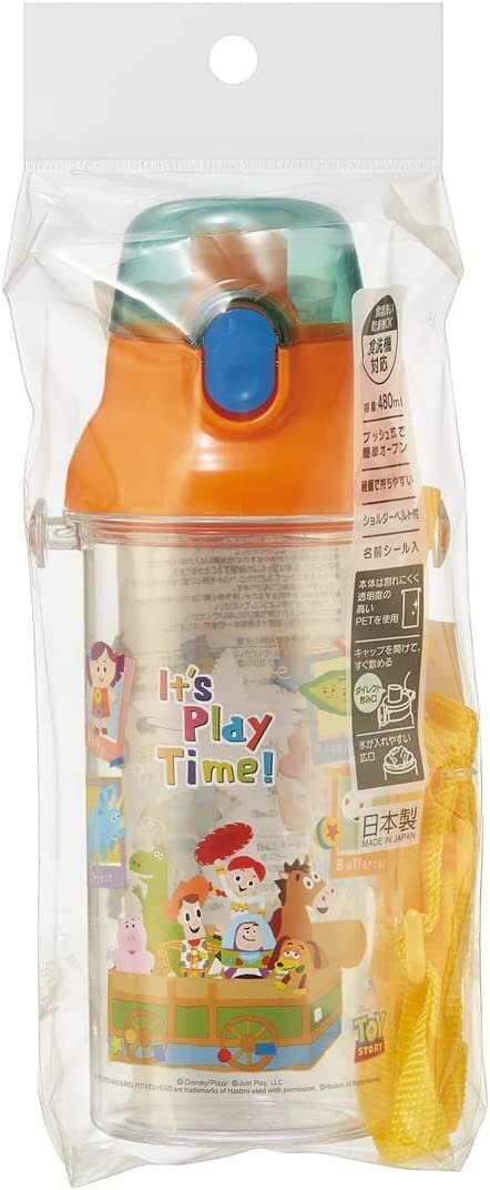 Skater PDSH5-A Kids Water Bottle with Straw Clear Bottle Dinosaur