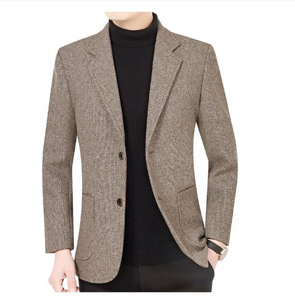 商務休閒西服上衣外套【M-4XL】【XZ1749咖色】 (下單後聯絡客服確認發貨尺碼) #H246018026