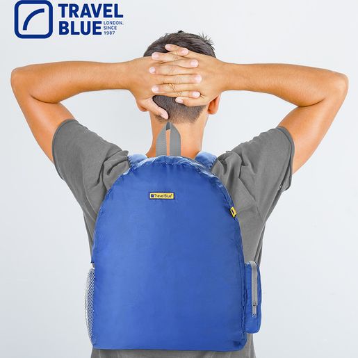 Travel blue foldable top backpack