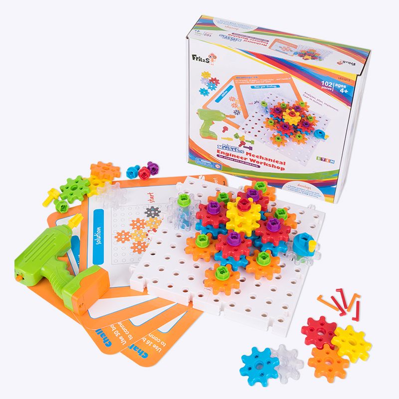 ScrewMe Up – Mechanical Engineer Workshop - Ages 4+ - 102 Pieces with toy drill STEM