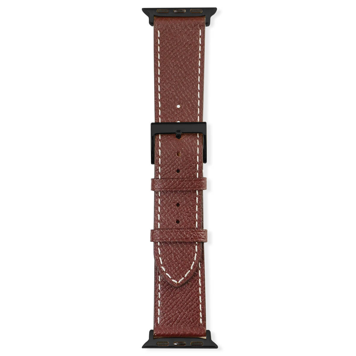 42mm/44mm/45mm/49mm Apple Watch Strap Calf Leather Band (Red Brown)