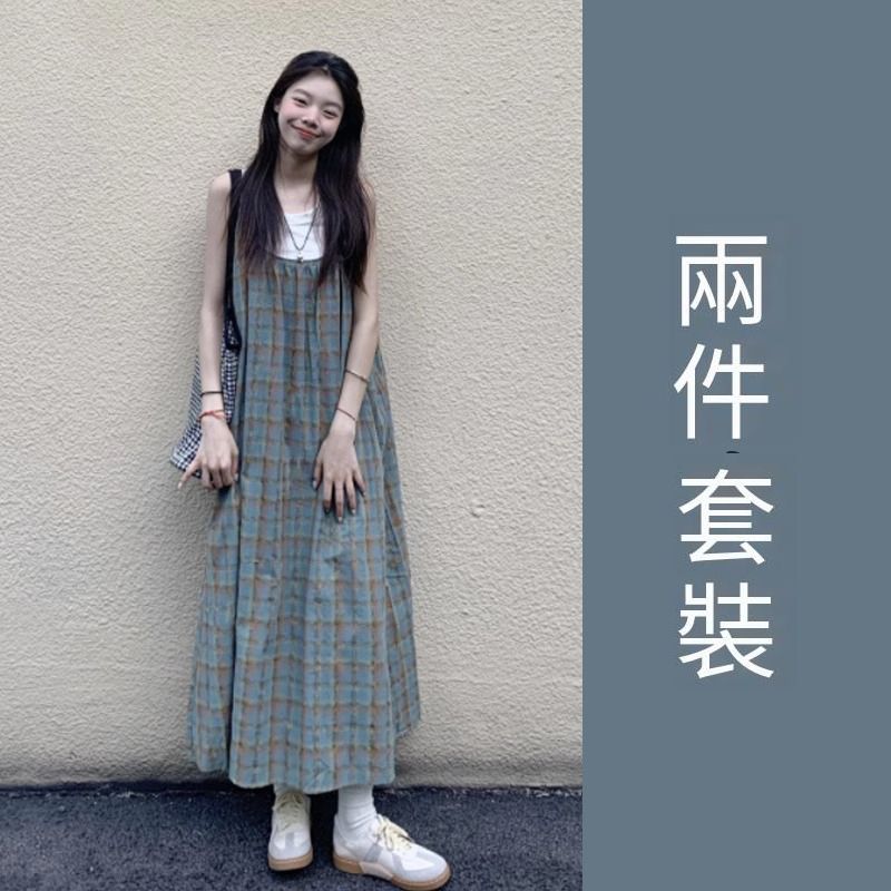 打底+連衣裙【套裝】（圖片色 S碼-XL碼）（下單後請聯絡客服確認發貨尺碼）
