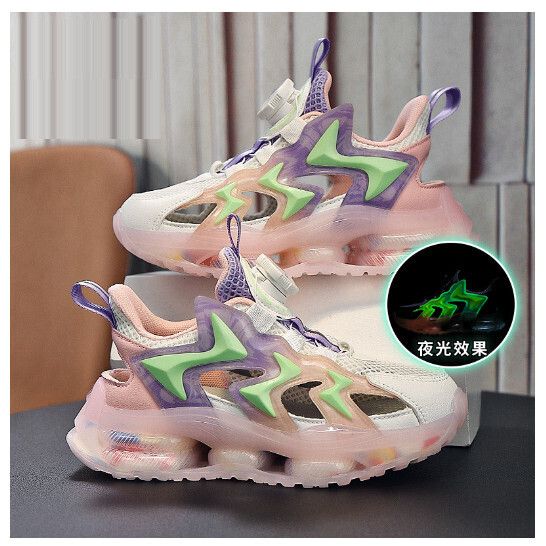 鏤空透氣網面鞋【粉紫】（28-38碼） (下單後請聯絡客服確認發貨尺碼)