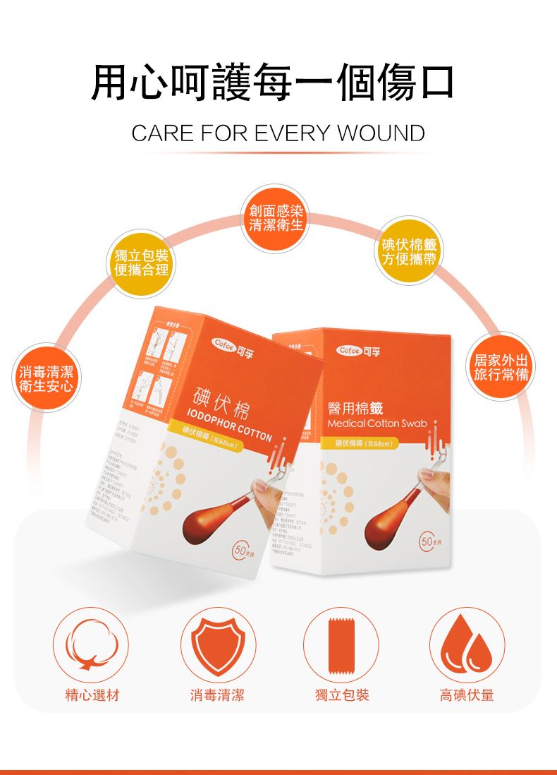 可孚 | 醫用碘伏棉籤 | HKTVmall 香港最大網購平台