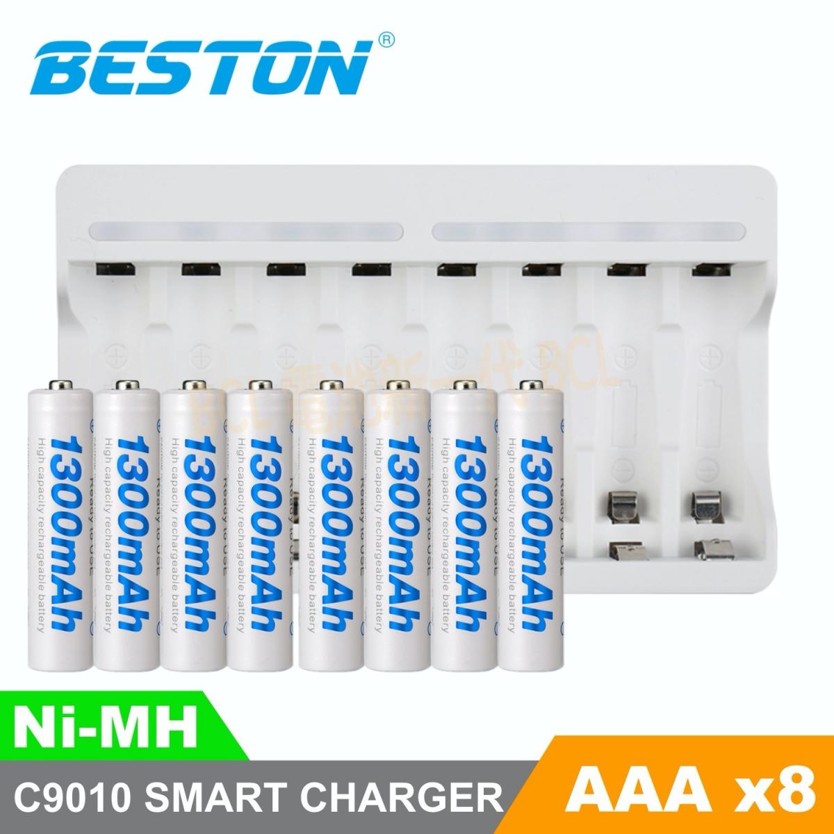1.2V AAA (8pcs) Ni-MH Rechargeable Batteries with C9010 8-Slot Smart Charger