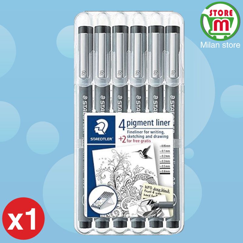 Black Colour Pigment Fine Liner 4s+2s Package 308SB6P