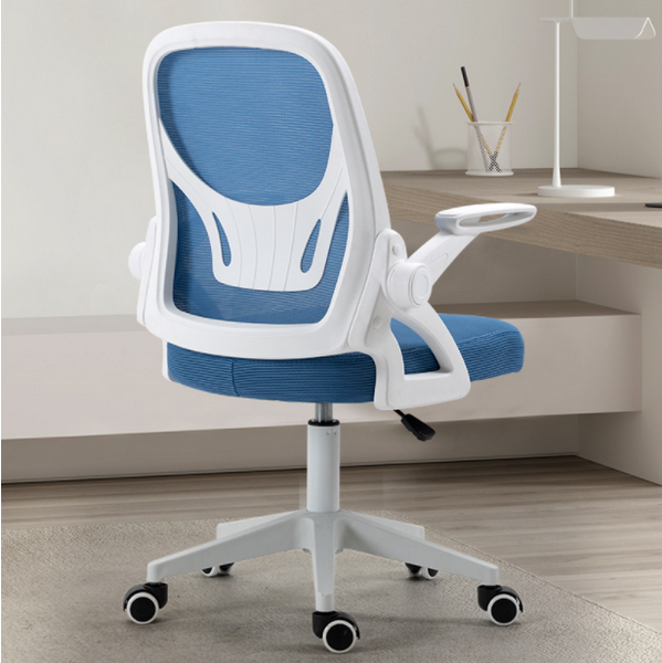 網布電腦椅辦公椅(白框/藍色)