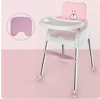 寶寶餐椅（粉紅色陞級款單層餐盤【小坐墊】）#N19_045_050