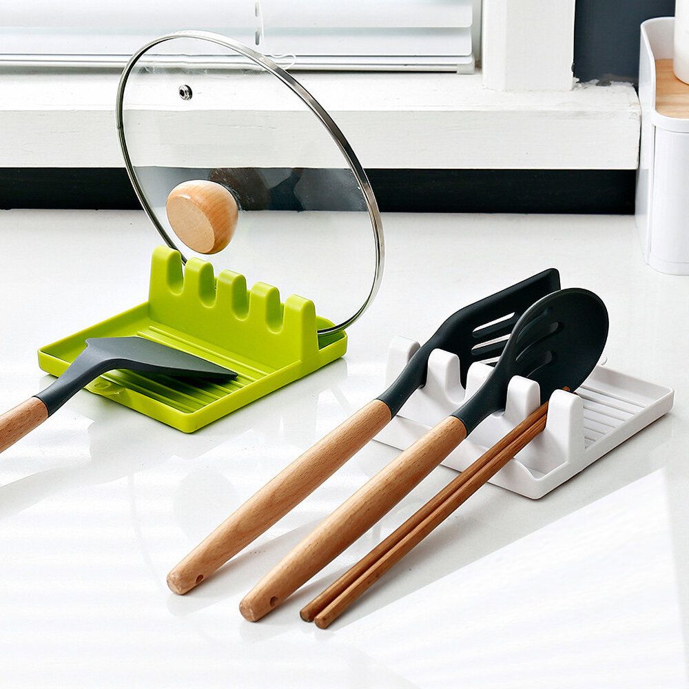 Green Pot Lid Rack Cutting Board Pot Lid Rack Shelf Shovel Chopsticks Rack Draining Rack Kitchenware and Tableware Storage Practical Kitchen