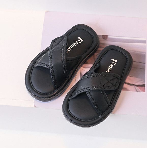 兒童凉拖鞋【26-36碼】【黑色】(下單後聯絡客服確認發貨尺碼) #F246010022