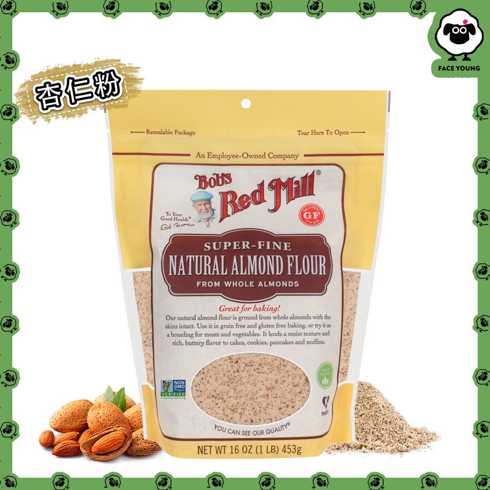 Natural Almond Flour, Super Fine, 16 oz (453 g)(Parallel import)（New and old packages are shipped randomly）