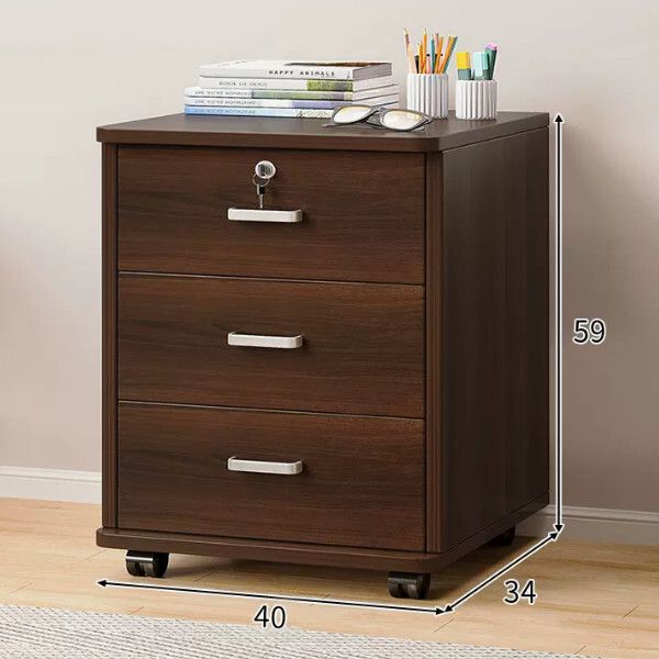 辦公傢具 檔櫃 床頭櫃 廚房櫃 梳化邊櫃【3抽屜】黑橡木色40x34x59cm#H099029868