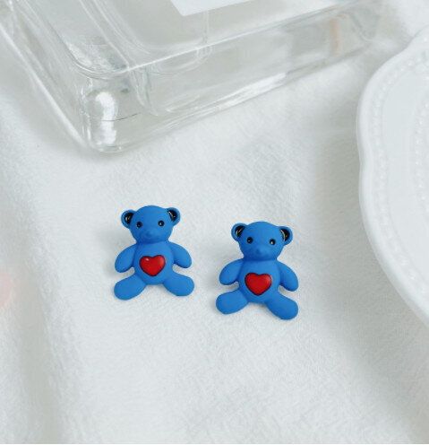 萊因藍色系耳環（2029小熊藍）