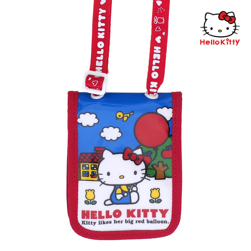 Hello Kitty Laminated Fabric Card Holder with Neck Strap