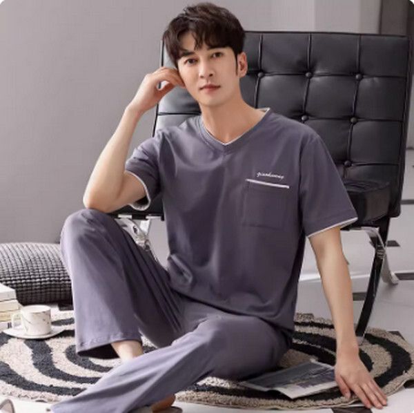 夏款短袖長褲睡衣套裝【1304】【L-4XL碼】【下單後聯系客服確認尺碼】#F078032657