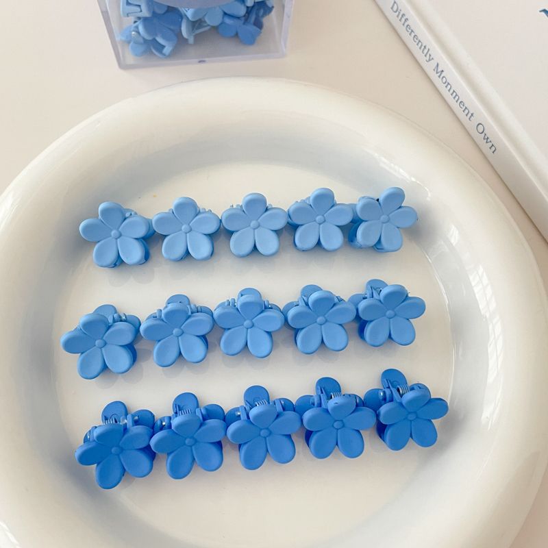 兒童彩色小抓夾劉海夾 頭飾/髮飾(8-藍色花朵15個裝)