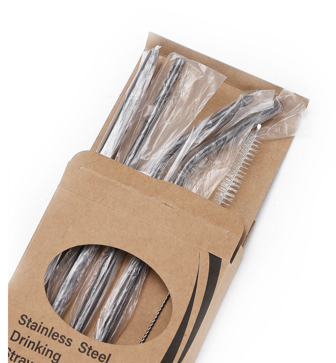 【4Pcs】Easy Clean Stainless Steel Drinking Straw Set Xmas gift eco-friendly