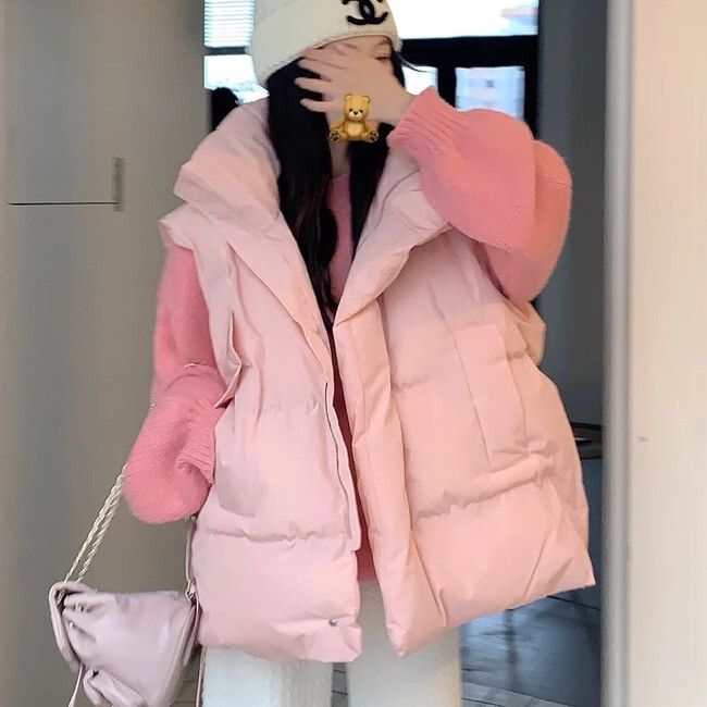 羽絨服無袖馬甲(均碼)(粉色馬甲)#K004008520