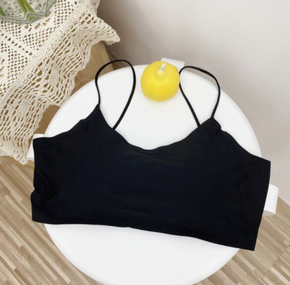 冰絲細肩帶胸圍內衣（黑色）【均碼】#F148048669