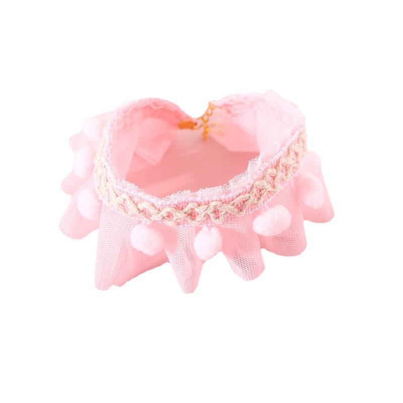 Adjustable Lace Pet Collar -Pink