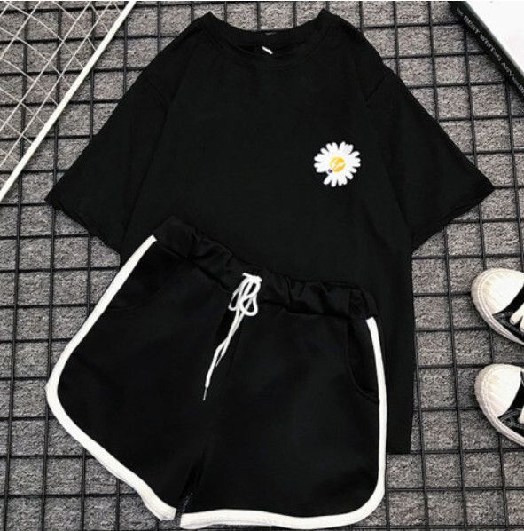 學生休閒運動套裝【黑色】 (尺碼：M-3XL碼) (下單後聯繫客服確認發貨尺碼)#F158027277