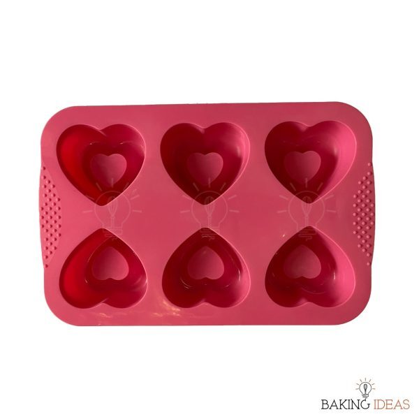 Silicone Mold - Heart Style (6 pieces) (Pink)