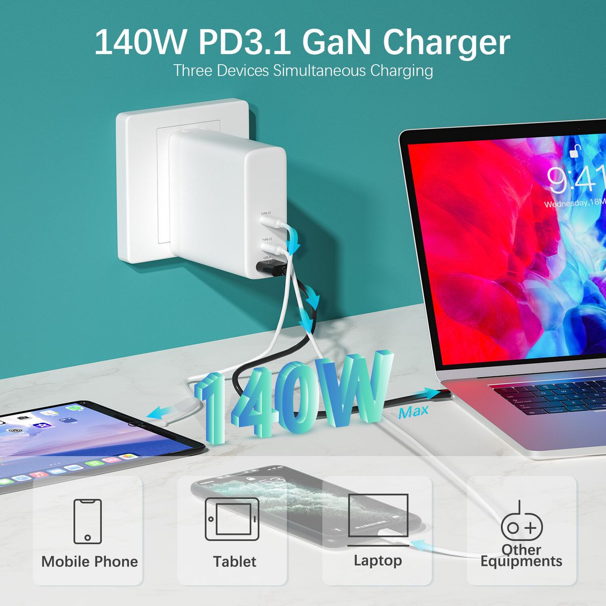140W GAN FAST PD International Travel charger