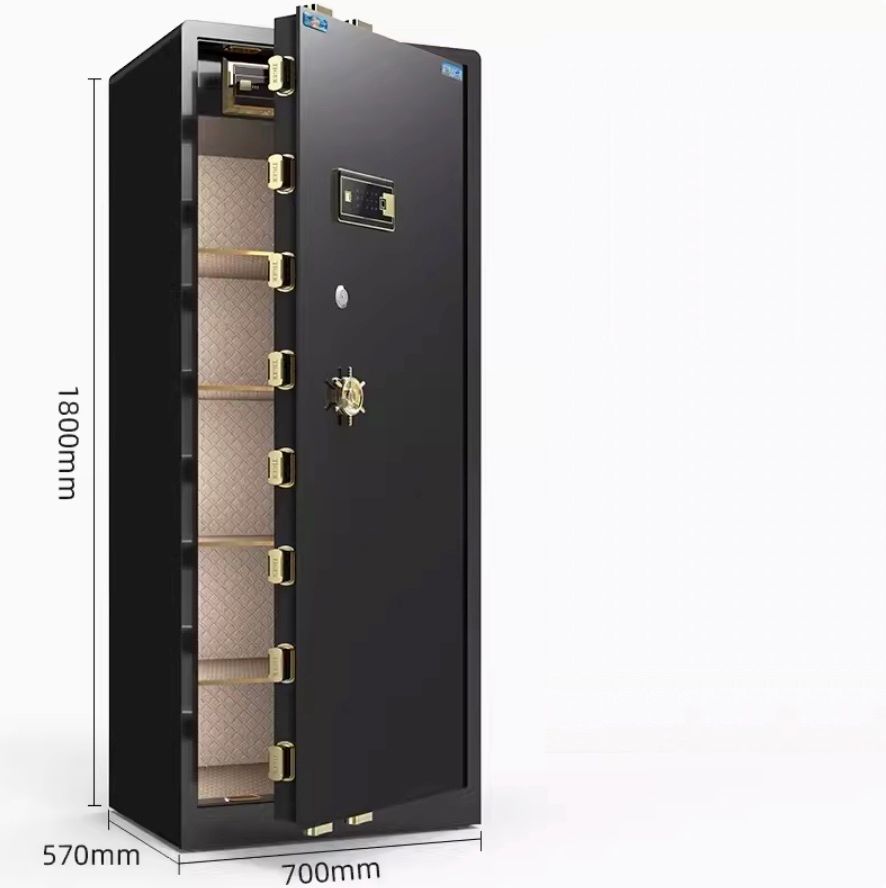 大型防盜辦公家用夾萬（1.8米-睿智黑【密碼指紋款+遠程授權】）