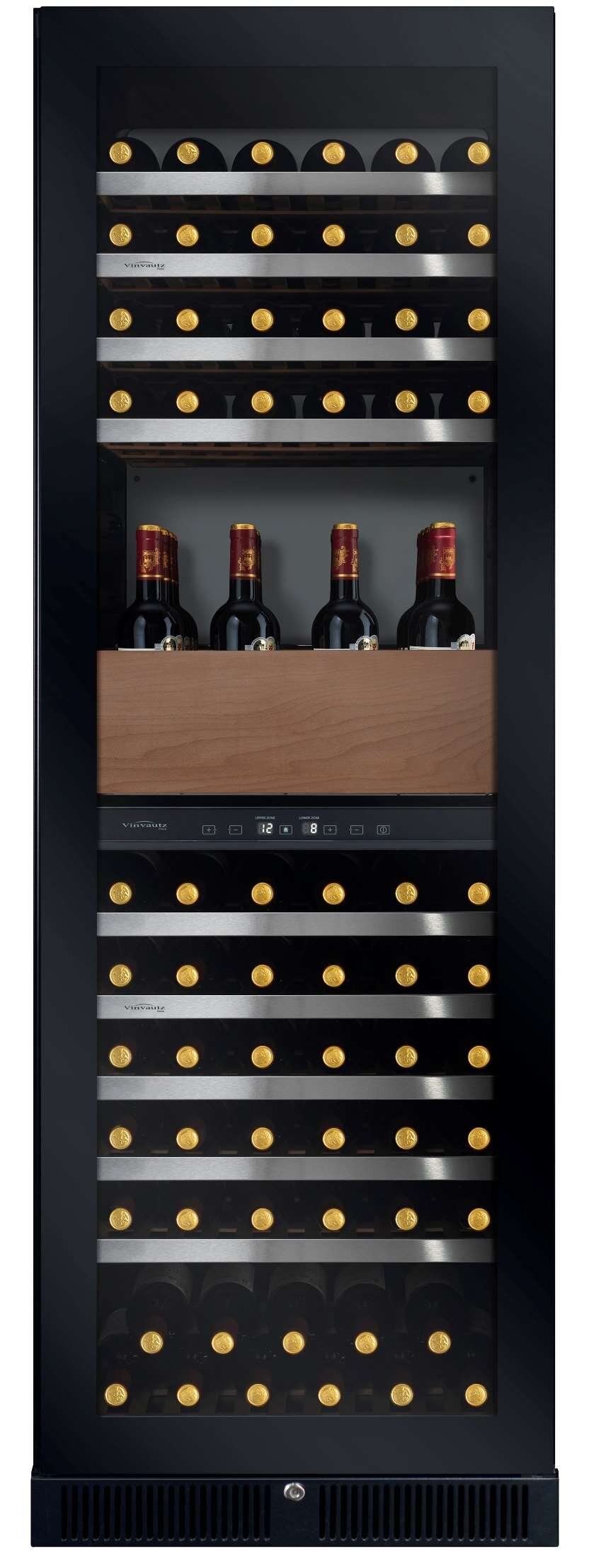 Vinvautz VZ140SDUG 140 bottles Builtin Dual Temperature Wine Cooler