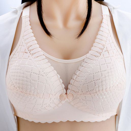 WonderMoms Wireless Lace Nursing Bra – Lightly Padded Top Open