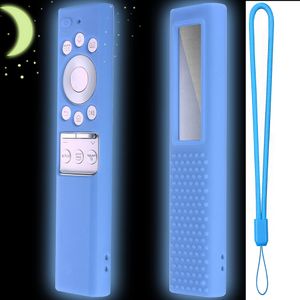 Tuenmall - Nightglow Blue blue TV Remote Control Cover Soft Silicone Protective Case for Samsung TV BN59