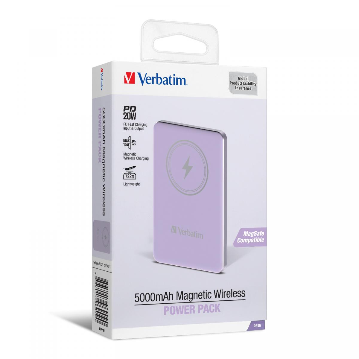 5000mAh Magnetic Wireless Power Pack (Purple)(66909)