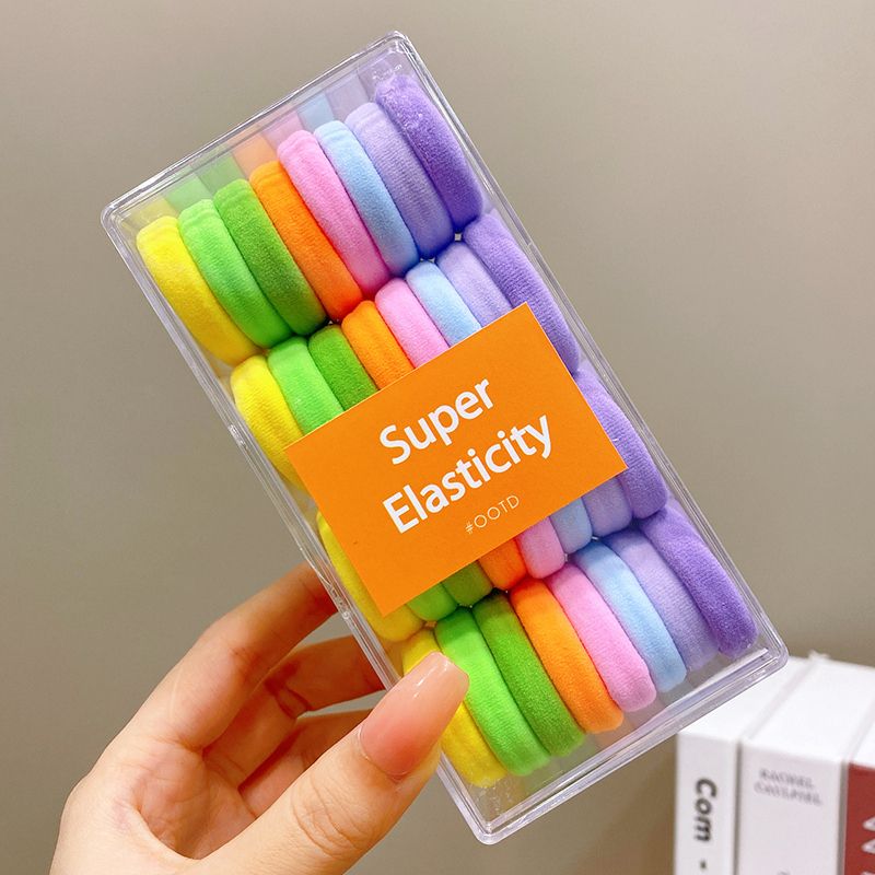 兒童高彈力皮筋髮繩頭繩頭飾(糖果色【32條】)
