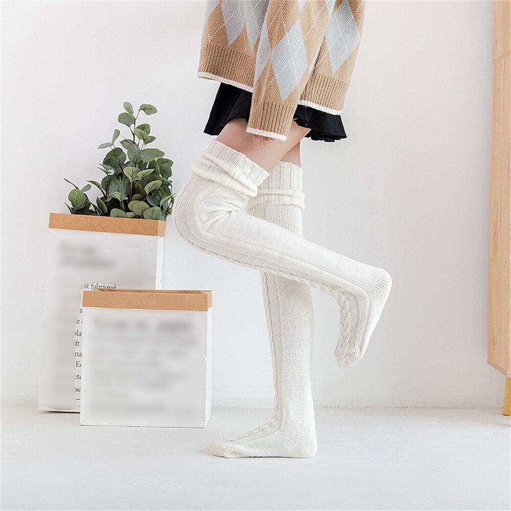 屯京 | Women White Wool Foot Warmers 85cm Stockings Autumn Winter Solid Color Thigh  High Socks [Parallel Import] | Color : White | HKTVmall The Largest HK  Shopping Platform