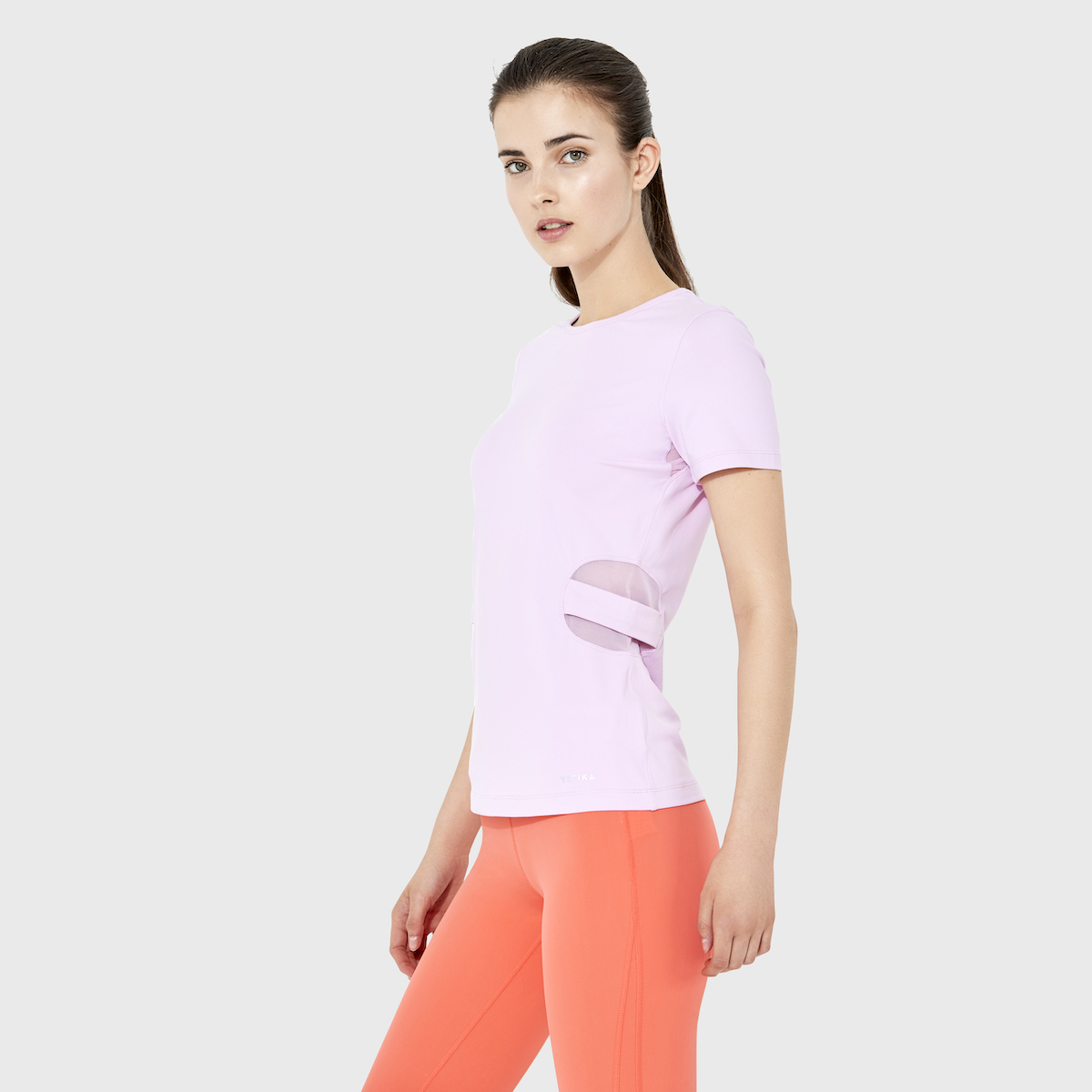 Mesh Waist Short Sleeve - Pink