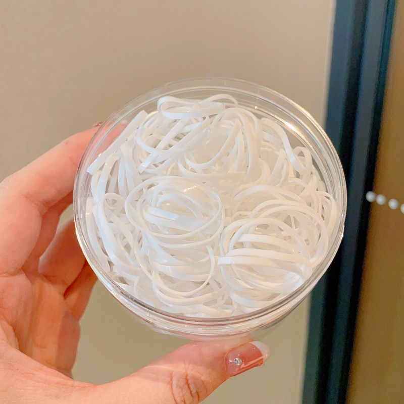 兒童一次性橡皮筋頭繩 頭飾/髮飾(3-白色300根灌裝)