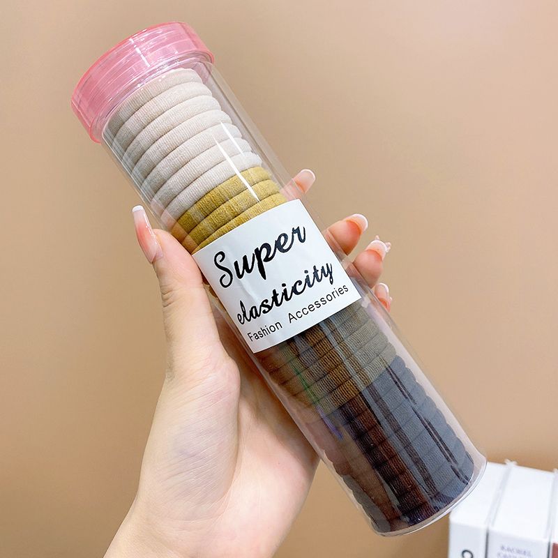 兒童高彈力橡皮筋毛巾圈髮繩髮飾頭繩頭飾(4#咖色30根)