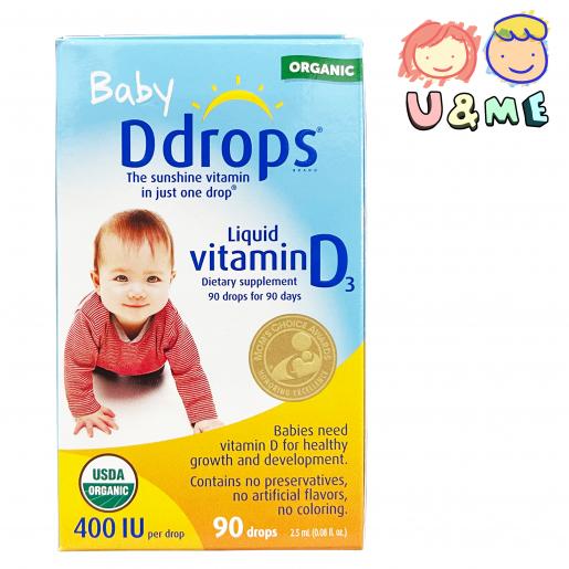 Ddrops | 嬰兒維他命D3滴劑(90滴每滴400IU) 2.5ml (平行進口貨