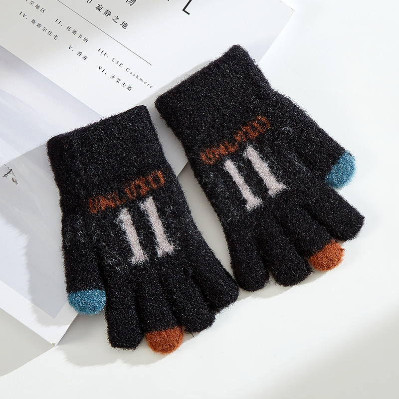 兒童針織保暖手套(建議5-12歲 黑色)#S001108261