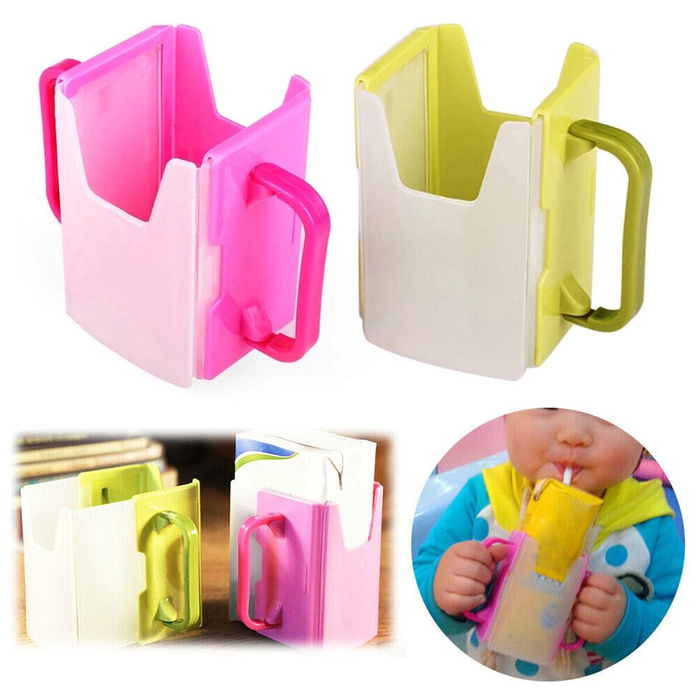 Pink Environmental Spill-proof Drink cup Retractable Baby Learning Drink Cup Holder Anti-squeeze