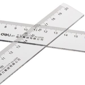 1PCS Deli 6220 6260 Office Student Desk Plastic Clear Ruler