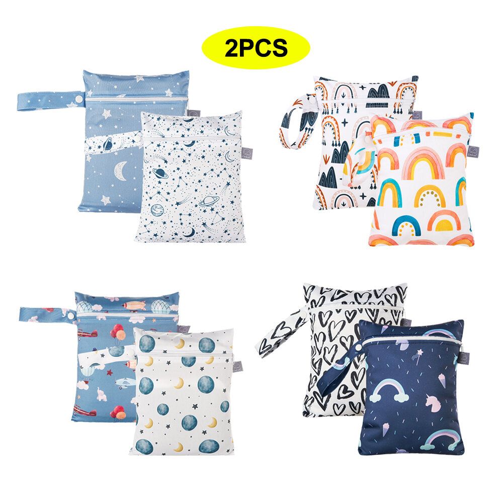 ES075-013 Waterproof Wet Bag Stroller 2pcs/Set 18 x 25cm Small Hanging Organizer Bag