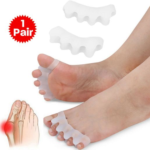 Silicone Gel Bunion Toe Corrector Orthotics - 1 Pair, Flexible Straightener Separator For Pain Relief