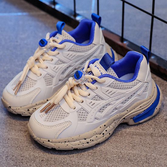 兒童透氣網面跑步鞋（米藍 32碼-37碼）（下單後請聯酪客服確認發貨尺碼）#K018001423