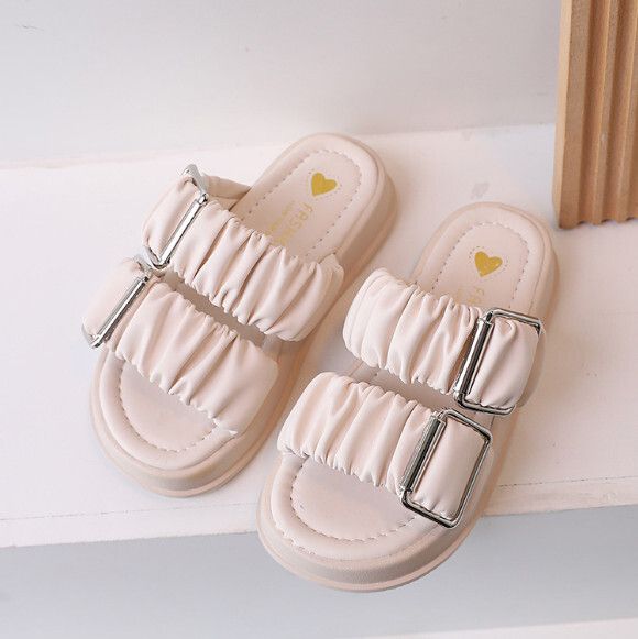 兒童凉拖鞋【26-36碼】【米白色】(下單後聯絡客服確認發貨尺碼) #F246010046