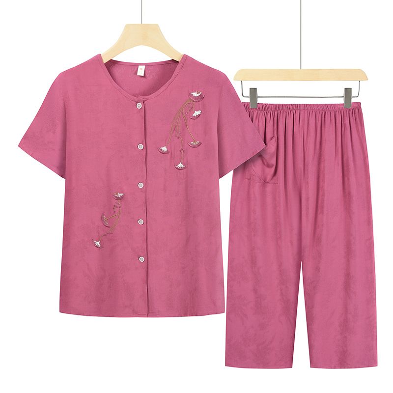 老年人短袖套裝( XL-4XL碼 皮粉色）【下單後請聯絡客服確認發貨尺碼】F001099114