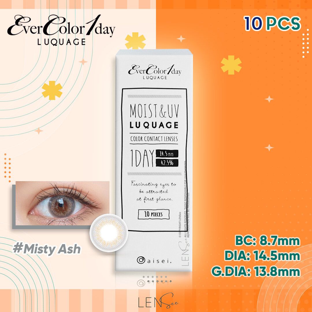 [EL1008] EverColor 1day Luquage Color Contact Lenses - Misty Ash (10Pcs) (P -0.00)