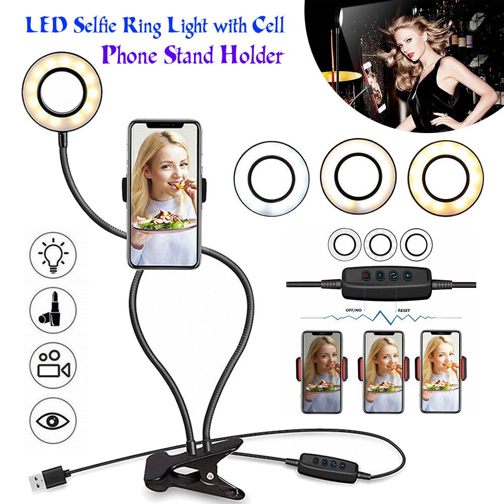 LED Selfie Ring Light with Cell Phone Stand Holder for Live Stream and Makeup