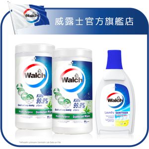 威露士多用途消毒濕巾綠茶味84片*2+ 威露士衣物消毒液檸檬750ml